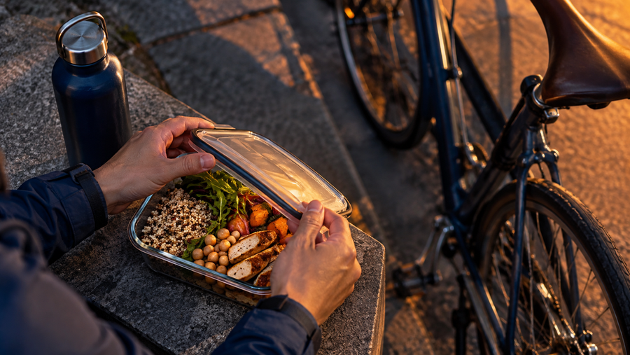A meal during a cycling break as everyday energy intake